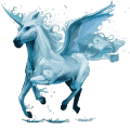winged riding unicorn water element