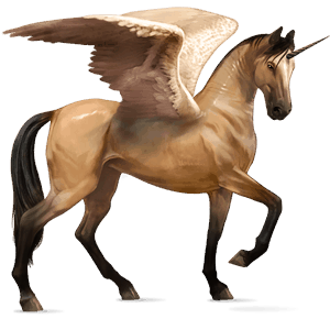 winged riding unicorn dun