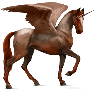 winged riding unicorn flaxen chestnut 