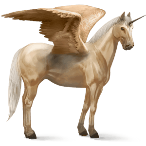 winged riding unicorn palomino