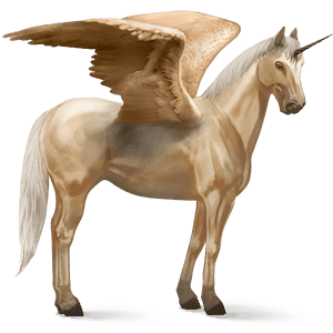 winged riding unicorn quarter horse palomino