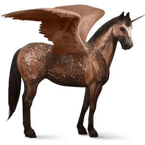 winged riding unicorn thoroughbred chestnut