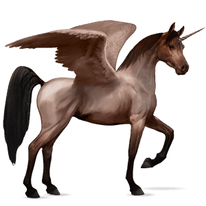 winged riding unicorn liver chestnut