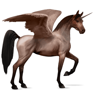 winged riding unicorn arabian horse liver chestnut