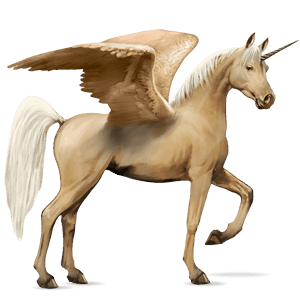 winged riding unicorn flaxen liver chestnut 