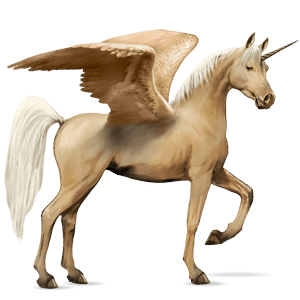 winged riding unicorn dun