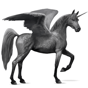 winged riding unicorn camargue dapple grey