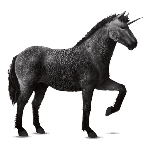 riding unicorn curly black