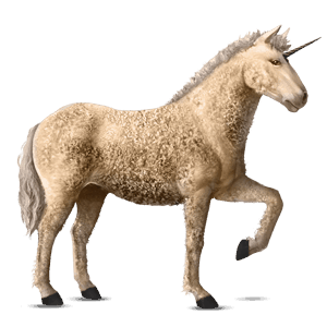 riding unicorn purebred spanish horse light grey