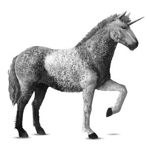 riding unicorn curly dapple grey tobiano