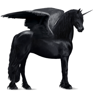 winged riding unicorn light grey