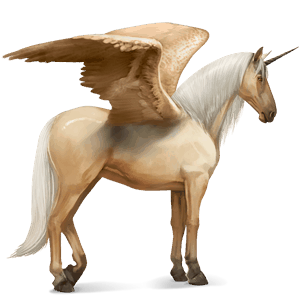 winged riding unicorn bay