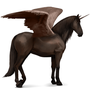 winged riding unicorn purebred spanish horse liver chestnut