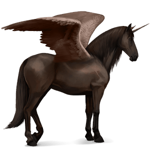 winged riding unicorn liver chestnut