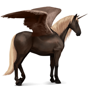 winged riding unicorn purebred spanish horse light grey