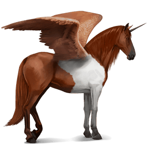 winged riding unicorn brumby chestnut
