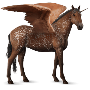 winged riding unicorn cherry bay tobiano
