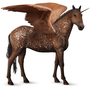winged riding unicorn paint horse cherry bay tobiano