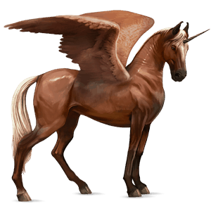 winged riding unicorn chestnut