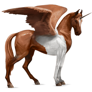 winged riding unicorn purebred spanish horse light grey
