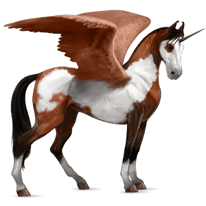 winged riding unicorn arabian horse chestnut
