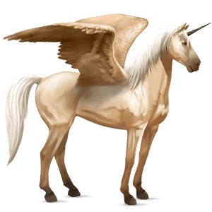 winged riding unicorn light grey