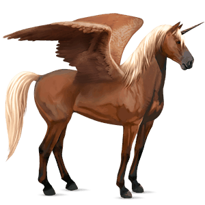 winged riding unicorn quarter horse flaxen chestnut 