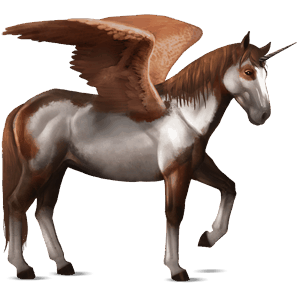 winged riding unicorn nokota dark bay overo