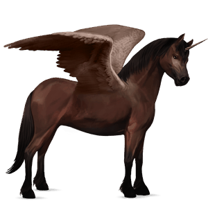 winged unicorn pony  chestnut