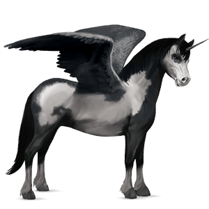 winged unicorn pony  kerry bog mouse grey