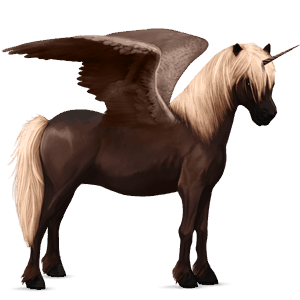 winged unicorn pony  flaxen liver chestnut 