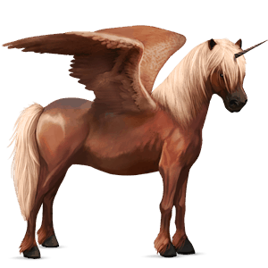 winged unicorn pony  flaxen chestnut 