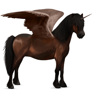 winged unicorn pony  chestnut