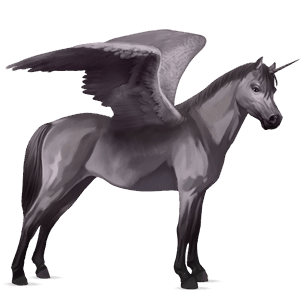 winged unicorn pony  welsh mouse grey
