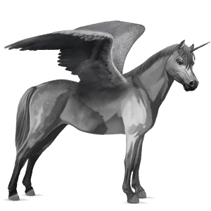 winged unicorn pony  mouse grey
