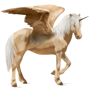 winged riding unicorn flaxen chestnut 