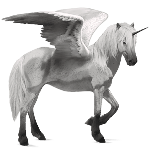 winged riding unicorn paint horse chestnut overo