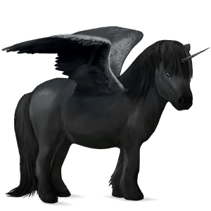 winged unicorn pony  kerry bog black