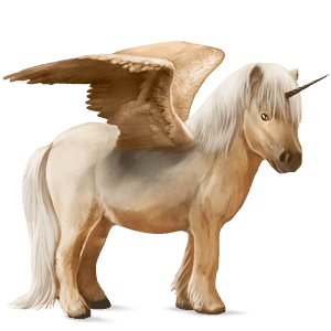 winged unicorn pony  shetland palomino
