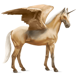 winged riding unicorn palomino