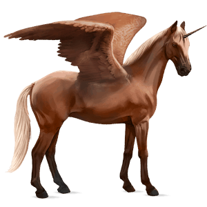 winged riding unicorn holsteiner flaxen chestnut 