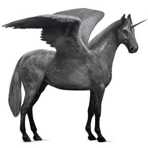 winged riding unicorn kwpn dapple grey