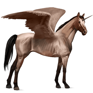 winged riding unicorn thoroughbred strawberry roan