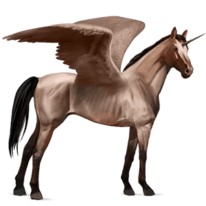 winged riding unicorn strawberry roan