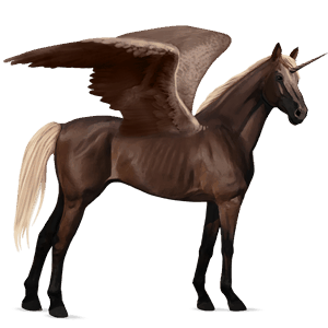 winged riding unicorn thoroughbred flaxen liver chestnut 