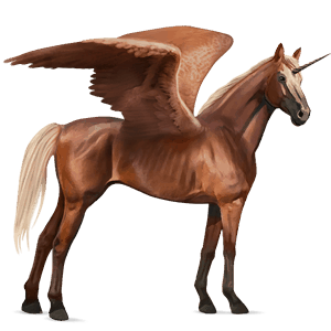 winged riding unicorn flaxen chestnut 