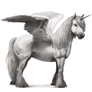 winged riding unicorn dark bay tobiano