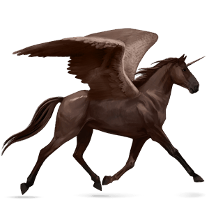 winged riding unicorn french trotter liver chestnut