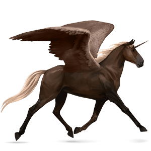 winged riding unicorn chestnut