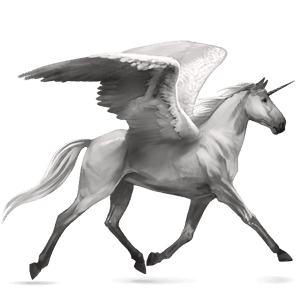 winged riding unicorn tennessee walker light grey
